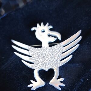 Leitz sterling silver prehistoric Bird Brooch